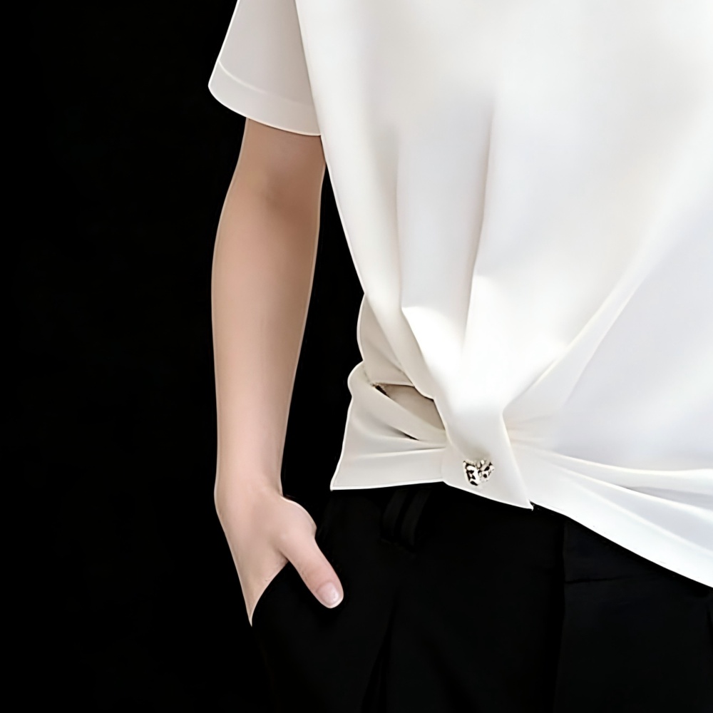 Summer commuting T-shirt round neck tops for women