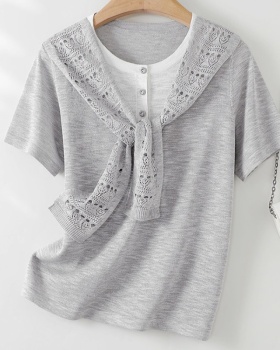 Slim short sleeve sweater summer T-shirt