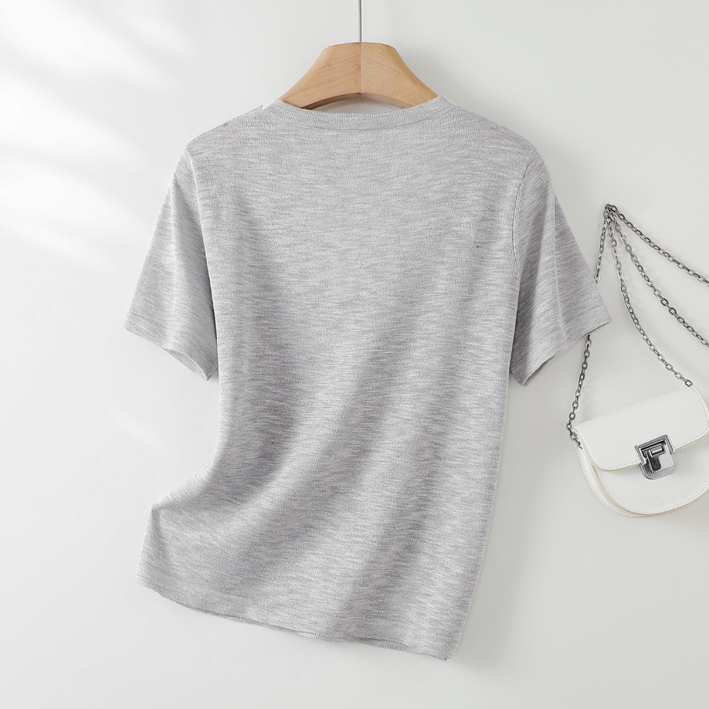 Slim short sleeve sweater summer T-shirt