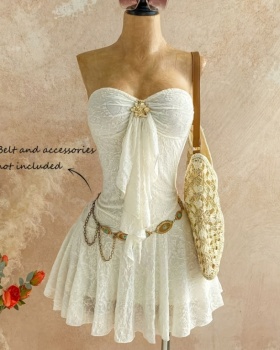 Summer slim dress metal buckles accessories for women