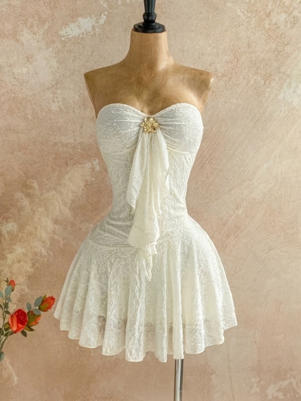 Summer slim dress metal buckles accessories for women