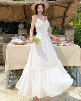 Halter temperament dress seaside sandy beach long dress