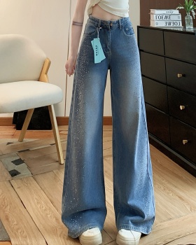 Removable bow straight slim Casual jeans for women