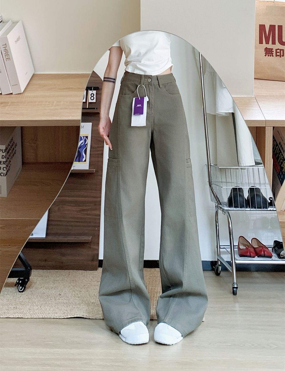 Spring and summer pants straight work clothing for women