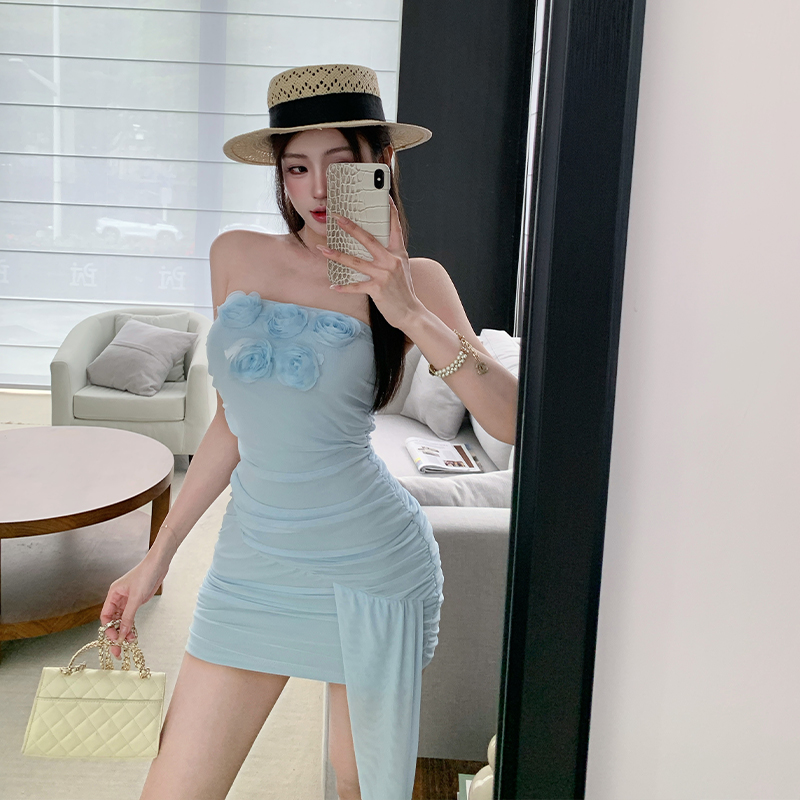 Stereoscopic sexy T-back summer formal dress for women