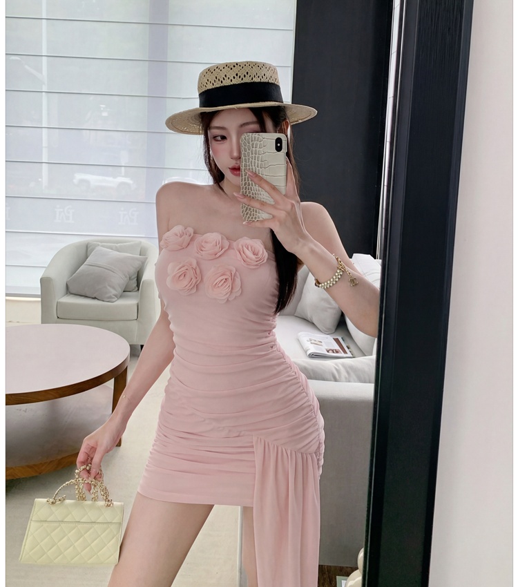 Stereoscopic sexy T-back summer formal dress for women