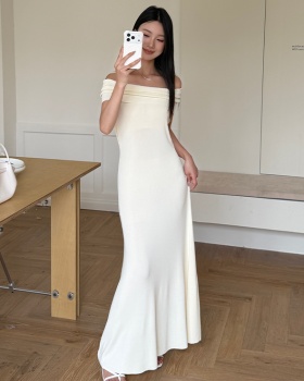 Temperament strapless long dress summer sexy dress for women