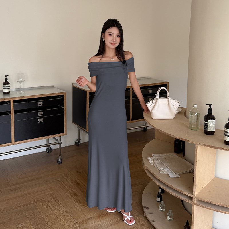 Temperament strapless long dress summer sexy dress for women