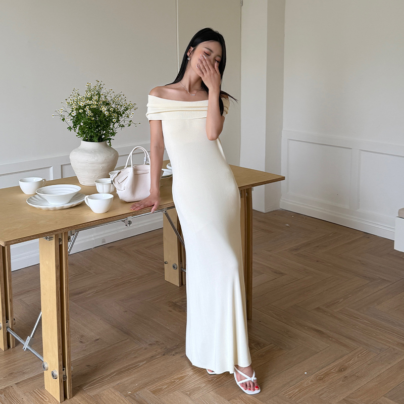 Temperament strapless long dress summer sexy dress for women