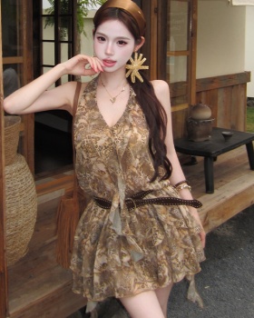 Irregular enticement T-back France style dress for women