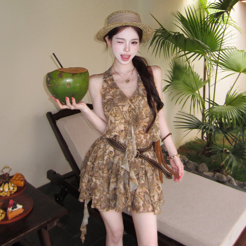 Irregular enticement T-back France style dress for women