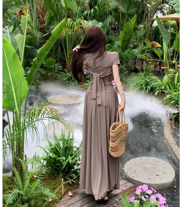 Korean style high waist enticement long skirt 2pcs set