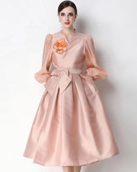 Pinched waist elegant dress bandage formal dress