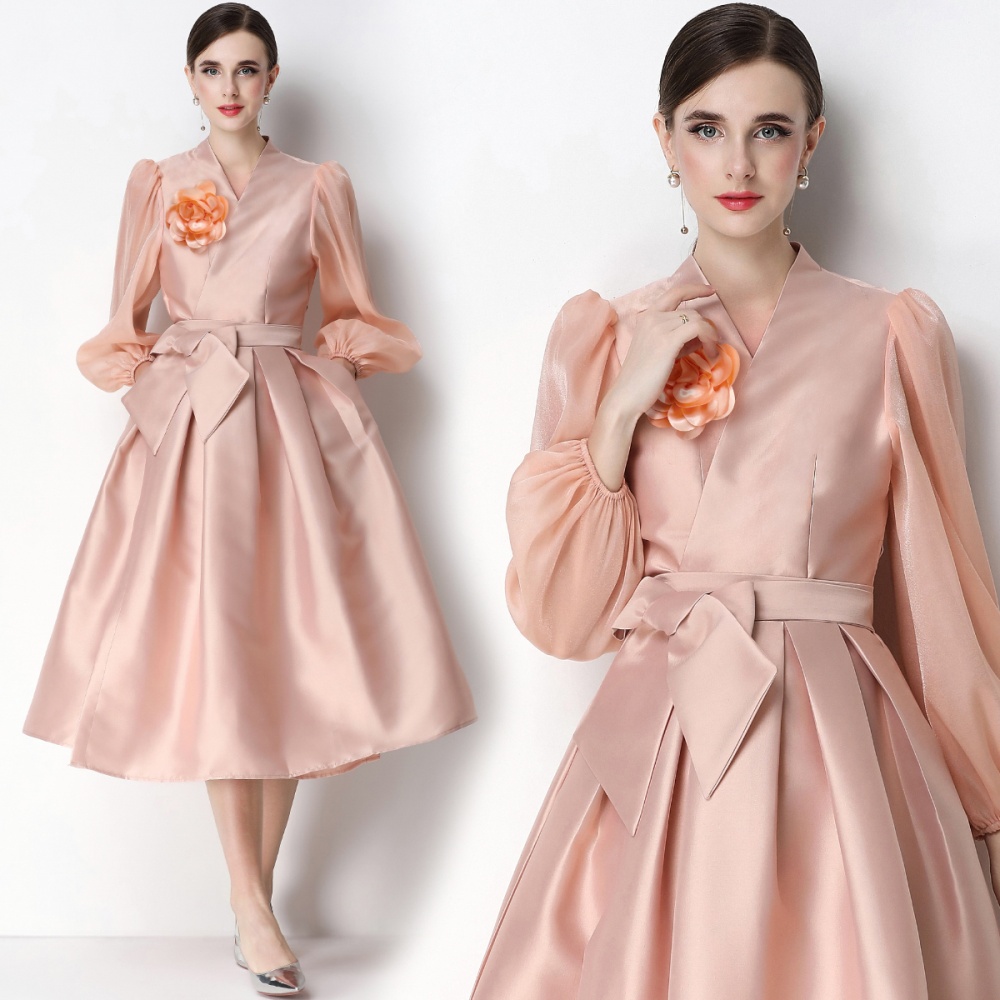 Pinched waist elegant dress bandage formal dress