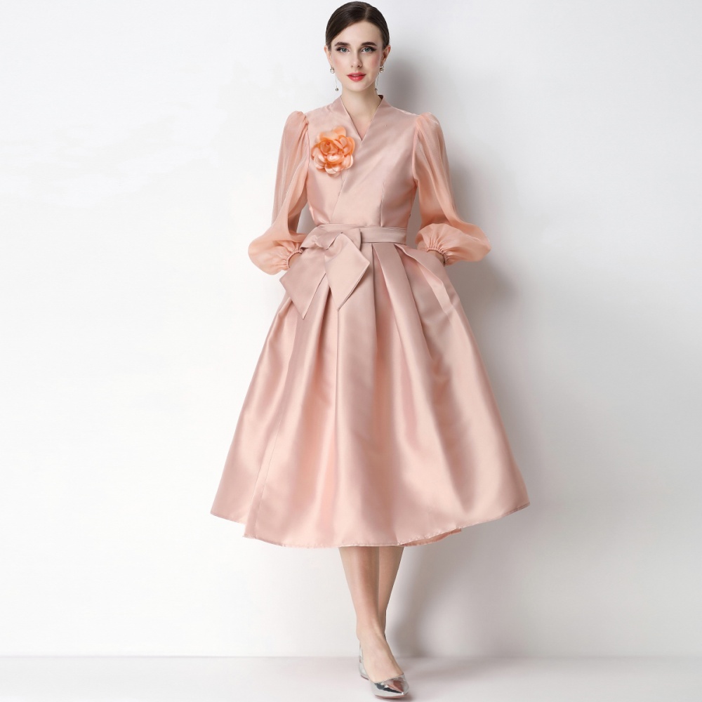 Pinched waist elegant dress bandage formal dress