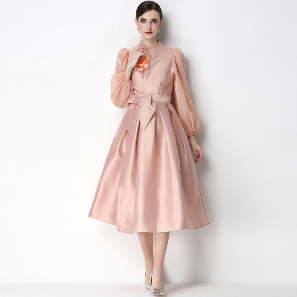 Pinched waist elegant dress bandage formal dress