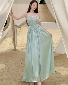 Splice summer long dress temperament A-line dress