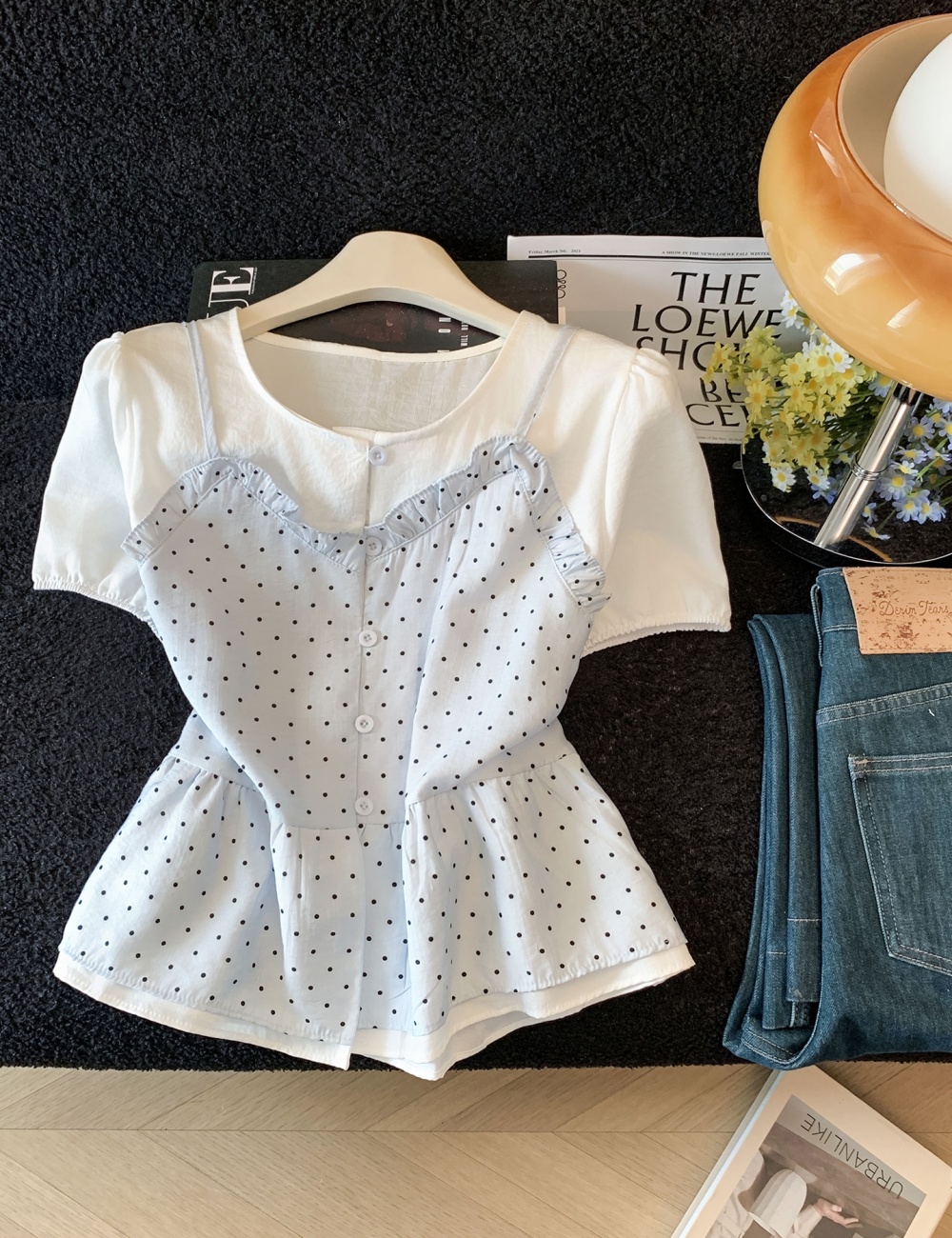 Show young round neck fashion tops refreshing summer T-shirt