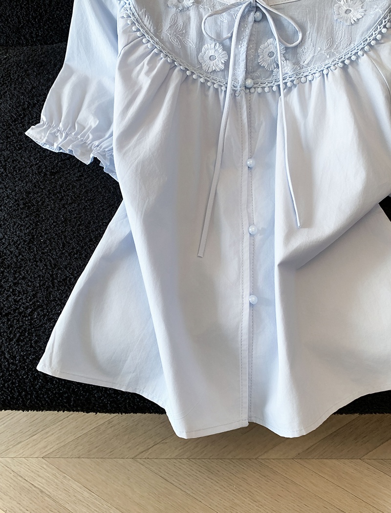 Sweet white tops show young summer shirt for women