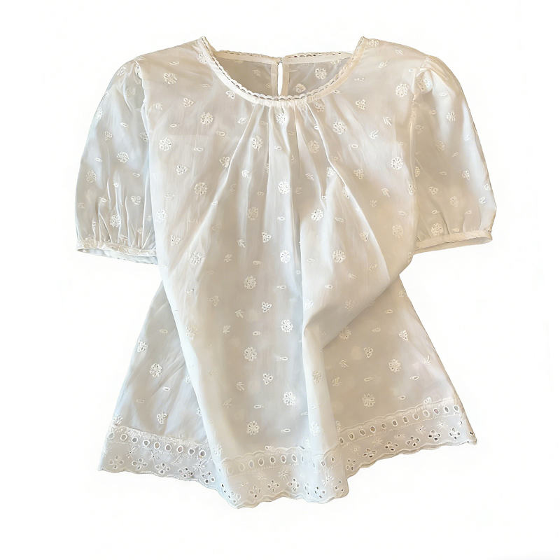 Bubble loose shirt short sleeve doll shirt for women