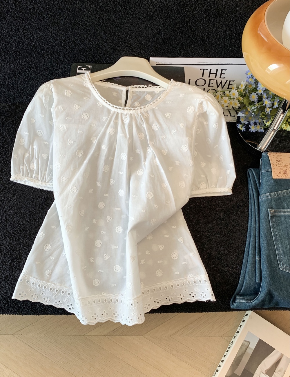 Bubble loose shirt short sleeve doll shirt for women