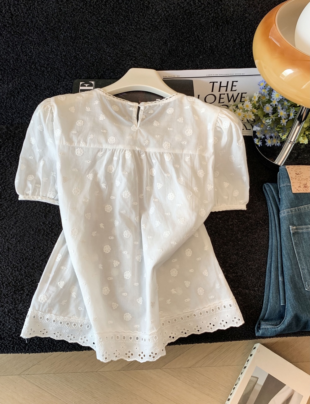 Bubble loose shirt short sleeve doll shirt for women