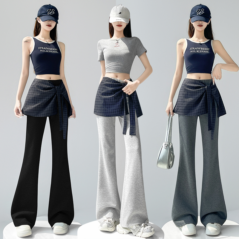 All-match slim flare pants elasticity pants for women