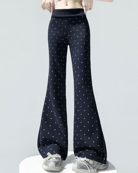 Mopping slim summer flanging speaker pants for women