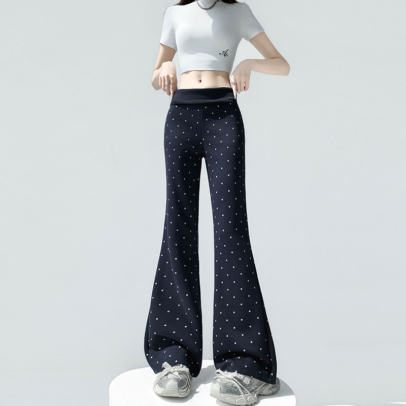 Mopping slim summer flanging speaker pants for women