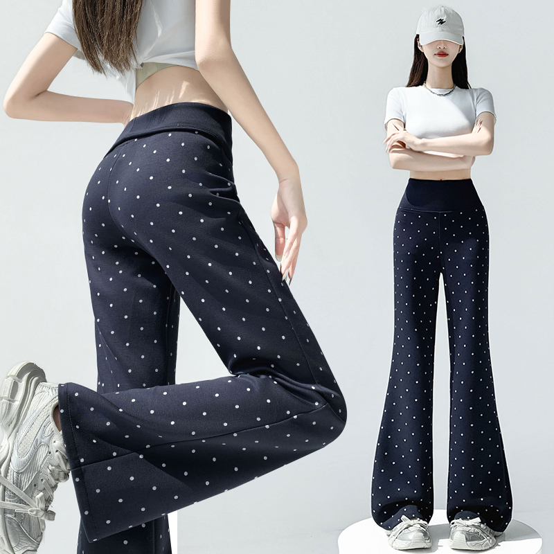 Mopping slim summer flanging speaker pants for women