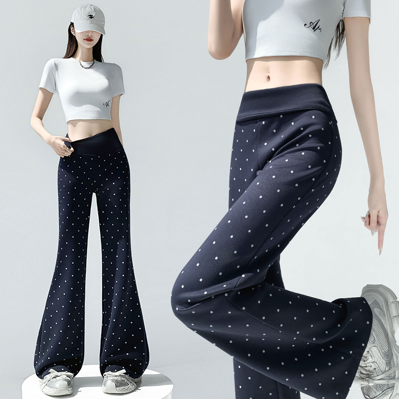 Mopping slim summer flanging speaker pants for women