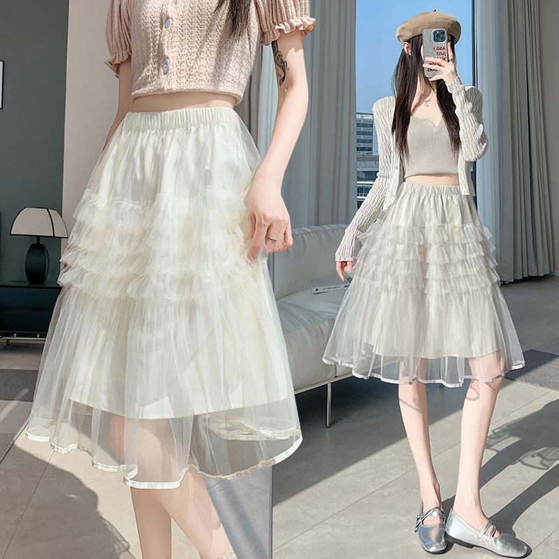 All-match France style lace sweet tender skirt for women