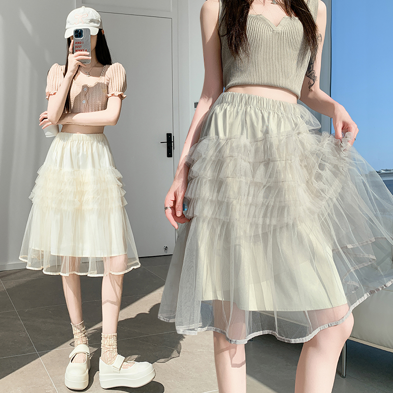 All-match France style lace sweet tender skirt for women