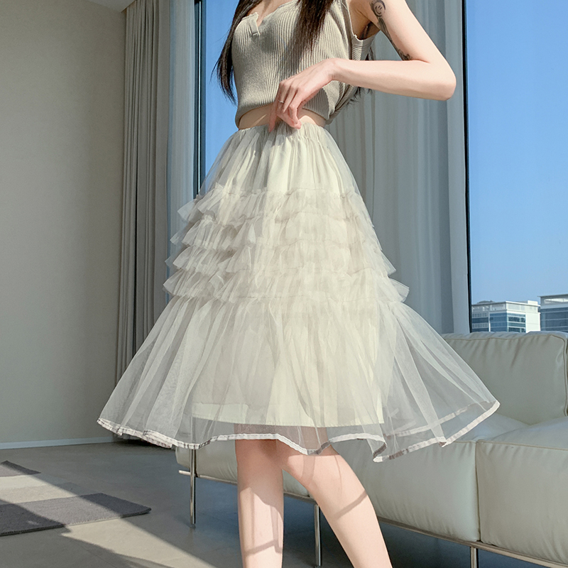 All-match France style lace sweet tender skirt for women