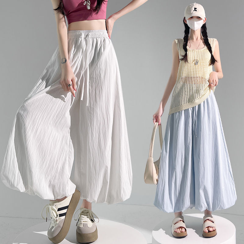 Casual culottes drape wide leg pants for women