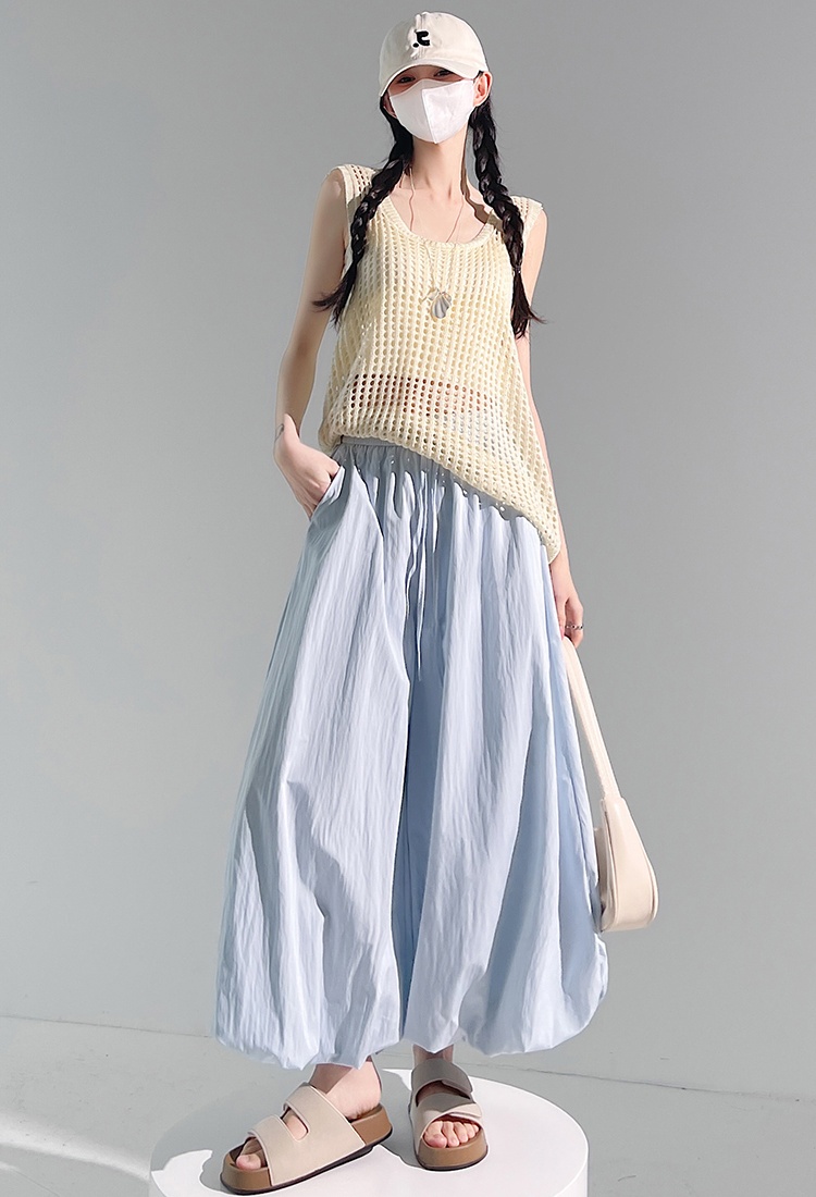 Casual culottes drape wide leg pants for women