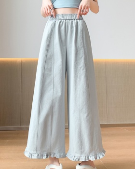Elasticity casual pants wide leg pants for women