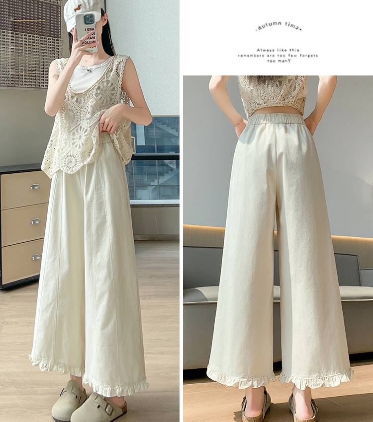 Elasticity casual pants wide leg pants for women