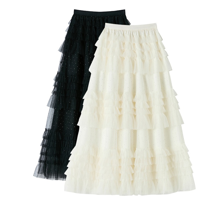 Cake thick and disorderly long skirt A-line skirt for women