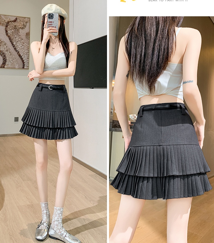 All-match A-line skirt pleated college short skirt for women