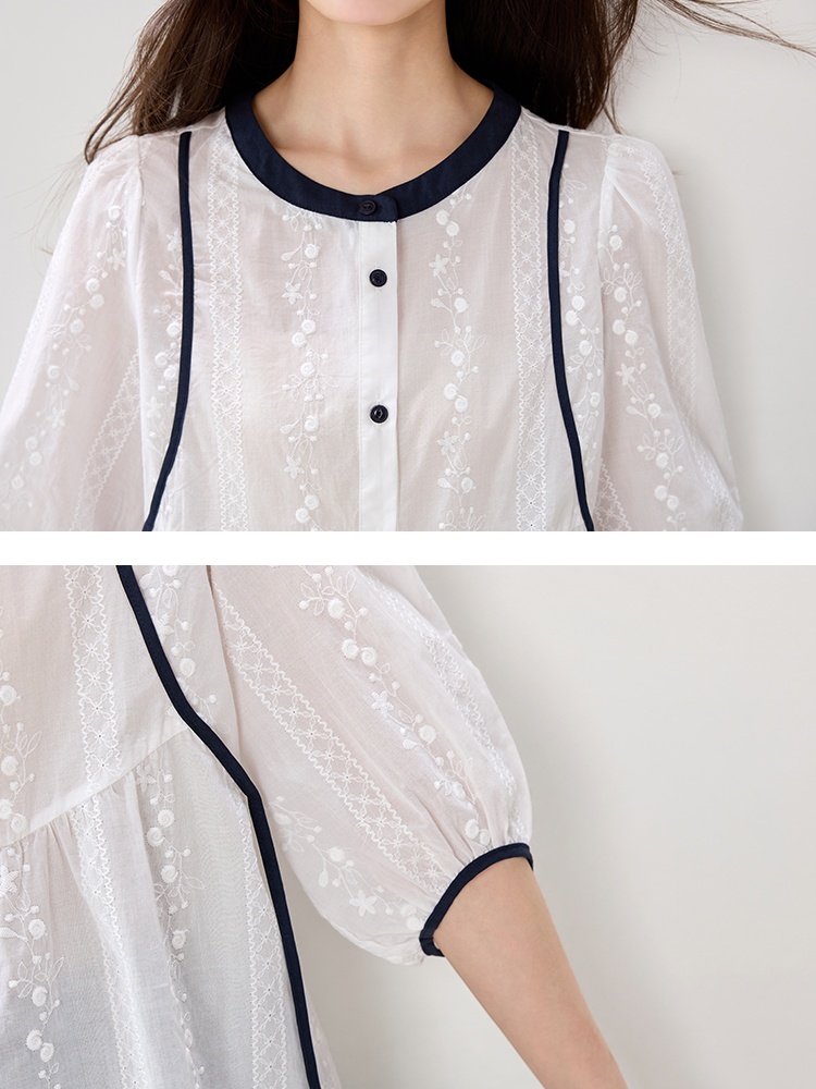 Loose round neck tops summer shirt for women