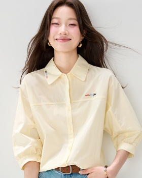 Commuting short sleeve shirt summer tops for women