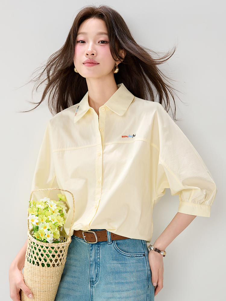 Commuting short sleeve shirt summer tops for women