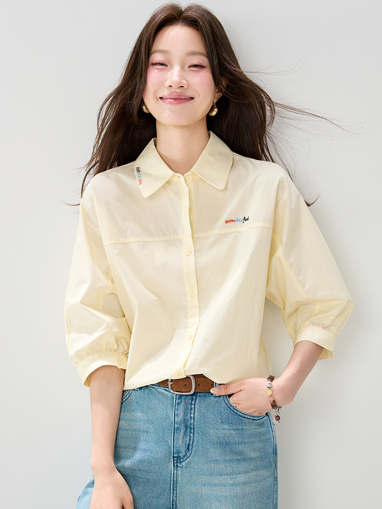 Commuting short sleeve shirt summer tops for women
