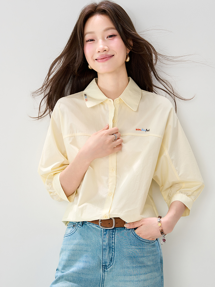 Commuting short sleeve shirt summer tops for women