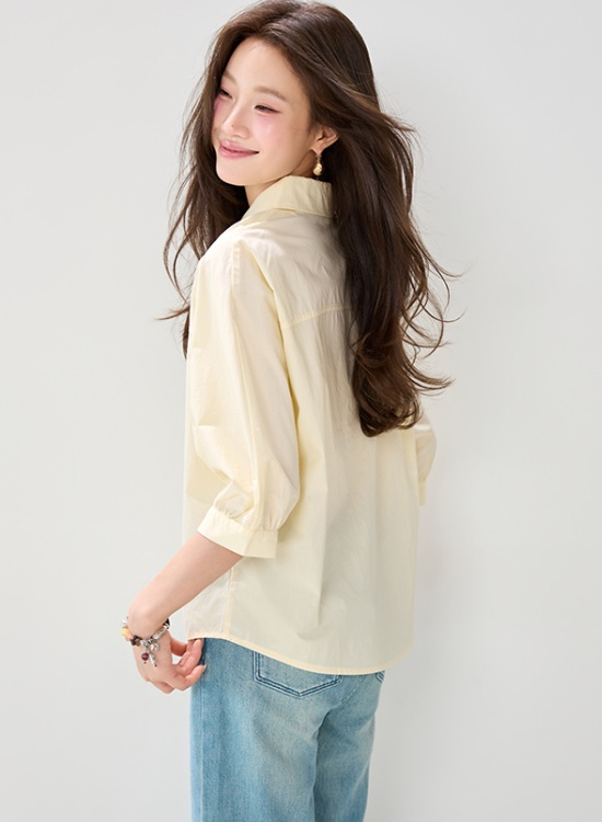 Commuting short sleeve shirt summer tops for women