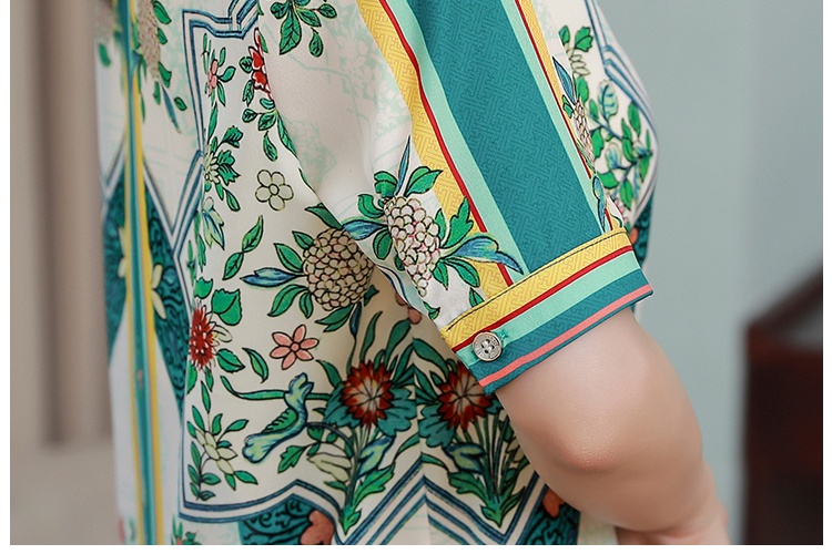 Summer printing tops fashion satin shirt for women