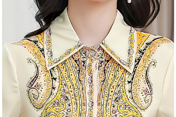 Silk summer shirt retro Western style tops for women