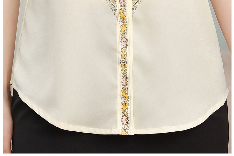 Silk summer shirt retro Western style tops for women