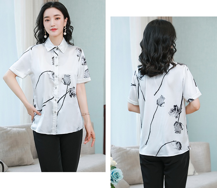 Summer silk shirt printing Western style tops